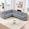 Mjkone 108"Linen Oversized Modular Sectional Sofa,L-Shaped Sectional Sofas with Side Pocket,Large 6 Seater Corner Sofa - 4 of 4