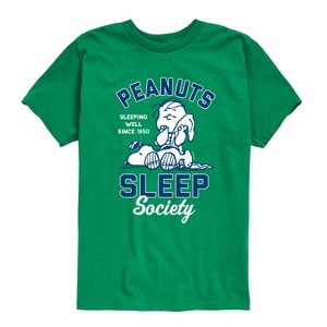 Boys' - Peanuts - Peanuts Sleep Society Short Sleeve Graphic T-Shirt - 1 of 4