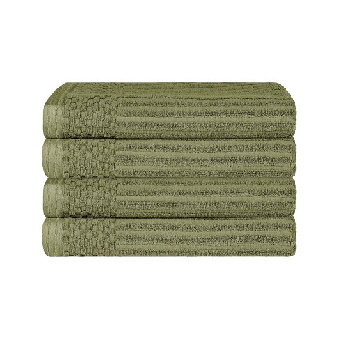 Zero-twist, 100% Combed Cotton Ribbed Bath Towel Set (4 Pack Bath, Blush) :  Target