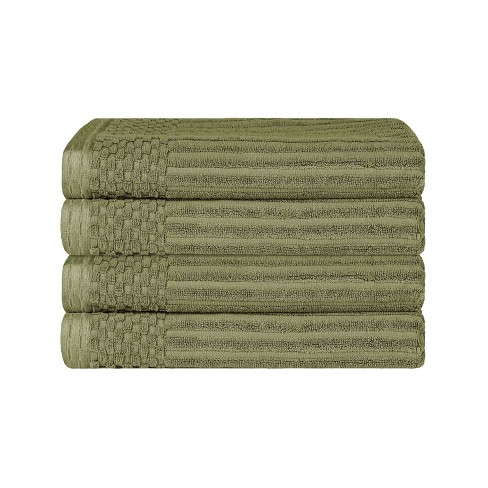 Bnm Ribbed Heavyweight Cotton Bath Towel Set of 4, Sage, Size: 4-Piece, Green