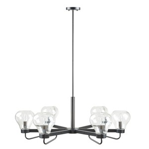 SEVOBAL Ceiling Light Transitional Chandeliers Kitchen Light Ceiling Mount Light Fixture Modern Bowl-Shaped Hanging Lamp Bedrooms, Black, 34"*23"*9" - 1 of 4
