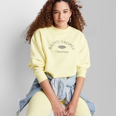 Wild Fable Sweater Women's XS Pea Yellow Cropped Pullover Knit