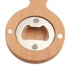Unique Bargains Bottle Opener Magnetic Wood Round Handle Magnet Wood Light Brown 2.36"x3.35"x0.47" 1 Pcs - 4 of 4