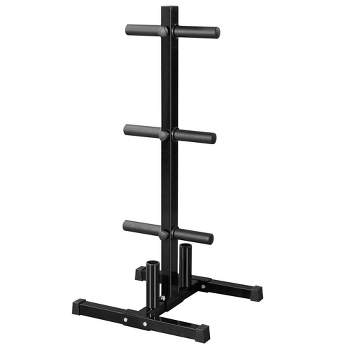 Yaheetech 2" Olympic Plate & Bar Holder Weight Bumper Plates Tree Stand Rack Black