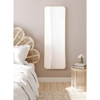 Zayda 48" Gold Aluminum Rectangular Wall Mirror