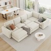 121"W Modular Sectional Sofa Couch, Sofa Bed with Two Movable Ottomans for Living Room -ModernLuxe - 2 of 4