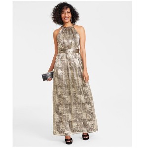I.N.C International Concepts Womens Foil Crinkle Gown Dress, , 14 - 1 of 1
