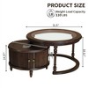 Glass and Solid Wood Nesting Coffee Table Set with Space-Saving Design and Modern Style for Living Room - 3 of 4