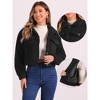 Allegra K Women's Lapel Faux Fur Button Down Long Sleeve Casual Short Jackets - 2 of 4