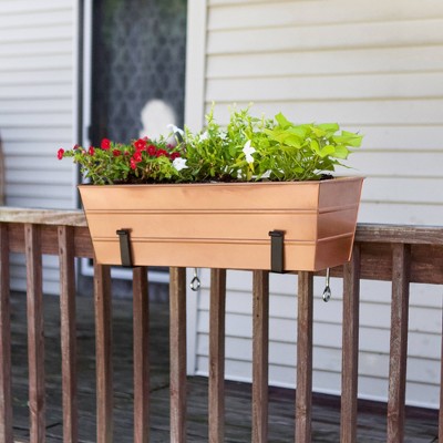 24" Copper Plated Flower Box with Clamp Brackets