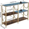 46.5 Inch Console Table with 3-Tier Shelves, Sofa Table, Entryway Table, Compact Multipurpose Shelf Display Rack, Double Size Storage Display Rack - 2 of 4