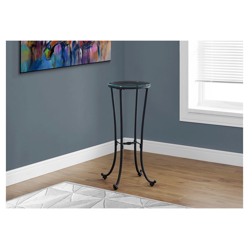 Accent Table Hammered Metal with Tempered Glass Black - EveryRoom, 3 of 7