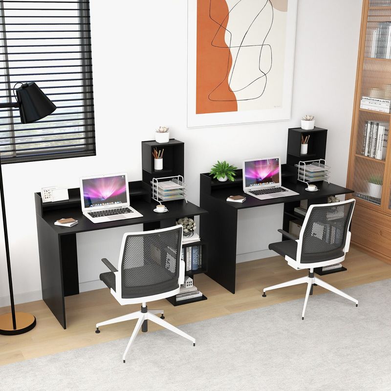 Tangkula 48" Modern Computer Desk Home Office Workstation w/ Hutch & Storage Shelves, 2 of 11