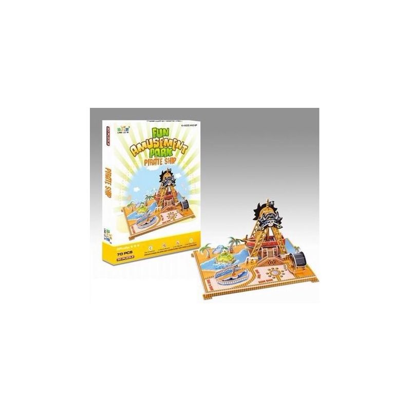 Big Daddy's 3-D Puzzle Building Set, Fun Amusement Park Series, Create A Pirate Ship Thriller Ride, 1 of 2