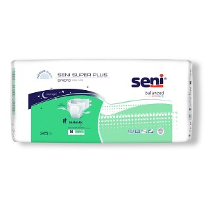 Seni Super Plus Adult Incontinence Brief M Heavy Absorbency Breathable / Overnight, S-ME25-BP1, Severe - 1 of 4