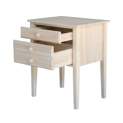 White Wood Rectangular Accent Table with Storage