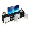 ORRD Modern Black and White Color Scheme Press Design 4 Door Cabinet, Living Room TV Stand - 4 of 4