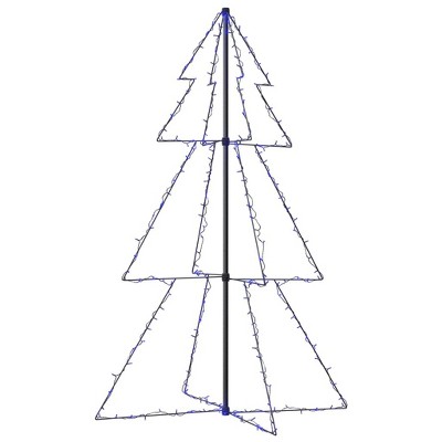 vidaXL Christmas Cone Tree - 3x5 Ft with 200 LEDs, Indoor and Outdoor Use, 8 Lighting Effects