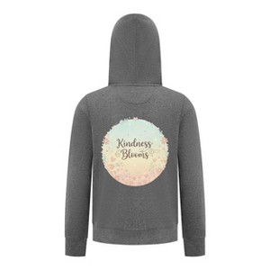 Everyday Kids “Kindness Blooms” Girls Zip Up Hoodie – Pastel Floral Positive Sweatshirt - 1 of 4