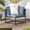Outdoor Modern Modular Patio Corner Chair Blue - Saracina Home: Weather-Resistant Steel Frame, Armless Design - 3 of 4