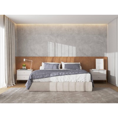 Jasper Off White Engineered Wood Nightstands with Gold Accents (Set of 2)