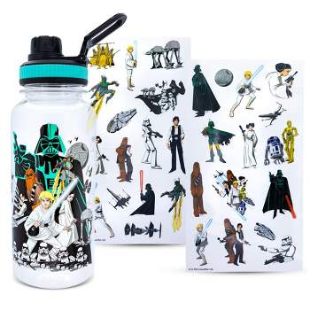 Silver Buffalo Star Wars Legacy Group Twist Spout Water Bottle and Sticker Set | Hold 32 Ounces