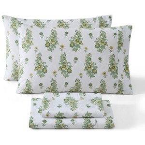 HLC.ME Floral Multi-Piece Bed Sheets Set - Wrinkle Resistant & Ultra Soft - Fits Mattresses up to 15 Inches Deep - 1 of 4