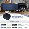 Modern Shoe Storage Bench with Hidden Storage and Upholstered Cushions for Bedside (Navy) - 4 of 4