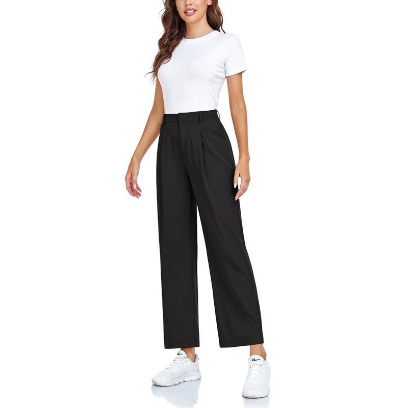 Women's Wide Leg Suit Pants Loose Fit High Elastic Waisted Business Casual Long Trousers Pant, 5 of 7