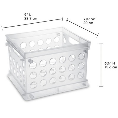 Clear Stackable Mini Plastic Storage Crate with Handles