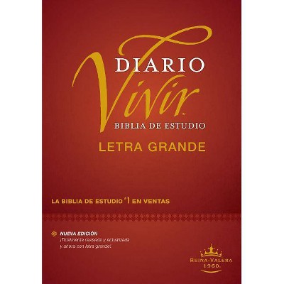 Biblia de Estudio del Diario Vivir Rvr60, Letra Grande (Letra Roja, Tapa Dura, Índice) - Large Print by  Tyndale (Hardcover)