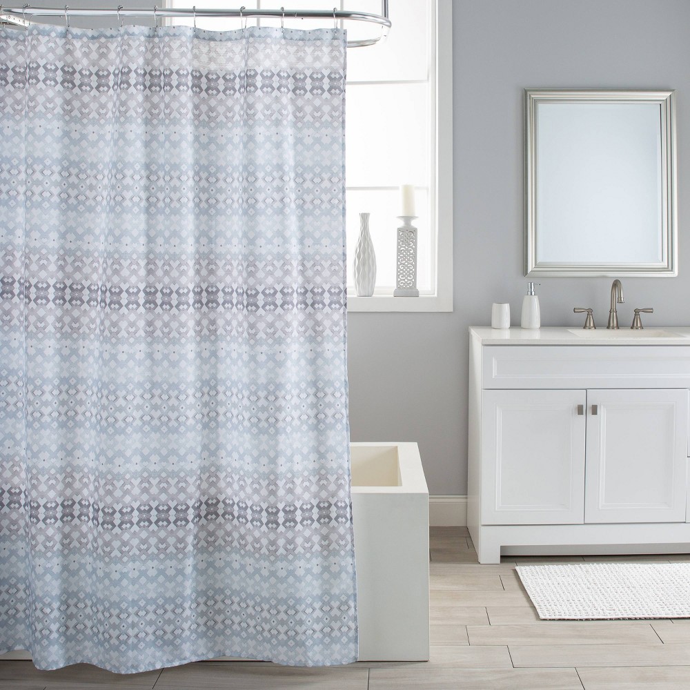 Photos - Shower Curtain Maya  - Moda at Home: Geometric Pattern, Polyester, Machine Washable, Buttonhole Top