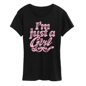 Women's - Instant Message - Im Just A Girl Short Sleeve Graphic T-Shirt - 1 of 4