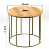 Syemin End Tables Orb Side End Table, Design Accent Table with Open Frame,  Modern Bedside Table Sofa Couch Table, Round Nighstand, Brown, 19"*19"*18" - 2 of 4