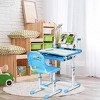 Infans Height Adjustable Kids Desk Chair Set Study Drawing w/Lamp & Bookstand Blue - 3 of 4