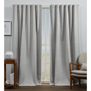 Set of 2 96"x54" Marabel Lined Blackout Hidden Tab Top Curtain Panel Gray/White - Exclusive Home: Room Darkening, Modern - 1 of 4