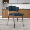 LeisureMod Aspen Modern Dining Chairs, Upholstered Leather Kitchen Room Chairs, with Metal Legs, Stylish and Ergonomic Design - 2 of 4