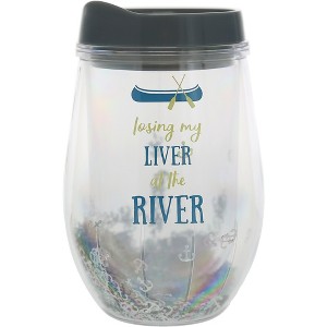 Pavilion Gift Company - At the River - 12 oz Acrylic Stemless Wine Glass with Lid - Drinkware - 1 of 4