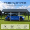YARDSIGHT Heavy Duty Portable Carport Garage with Removable Sidewalls, Roll-up Doors & Windows for Car, SUV, Truck, Boat - Durable & Versatile - 4 of 4