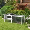 LAOTIES Large 2 Story Bunny Cage with Detachable Run And Slide Out Tray,61" Waterproof Wooden Pet House for Indoor And Outdoor - 2 of 4