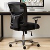MAYEERTY Ergonomic Office Chair, Comfort Home Office Task Chair, Lumbar Support Computer Chair with Flip-up Arms and Adjustable Height, Black - 2 of 4