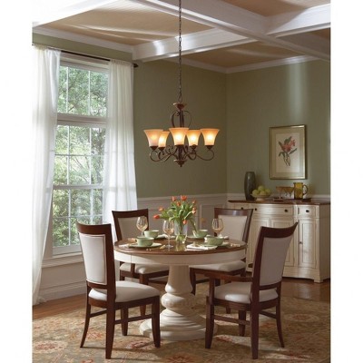 Palladian Bronze 5-Light Chandelier with Champagne Glass Shades