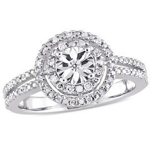 EVERLY JEWELRY | Sterling Silver 1/5 CT Diamond TW Engagement Ring - 1 of 4