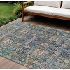 Green Navy Blue And Ivory Oriental Washable Indoor Outdoor Area Rug - 2 of 4