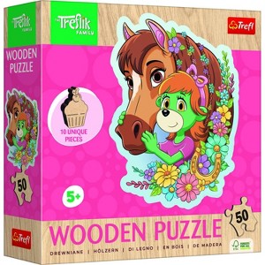 Trefl Wood Craft Junior Happy Family 5 kids puzzle- 50pc - 1 of 3