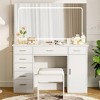 Vanity Desk with Large Mirror and Lights, Makeup Vanity with Charging Station,Vanity Table Set with 7 Drawers - 2 of 4
