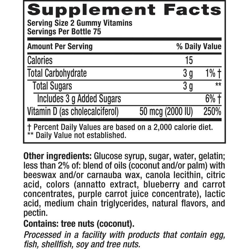 Vitafusion Vitamin D3 Gummy Vitamins - Peach, Blackberry and Strawberry Flavored - 150ct, 5 of 11