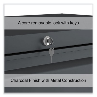 Charcoal Steel 3-Drawer Lockable Lateral File Cabinet