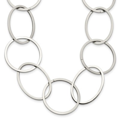 Chisel Stainless Steel Polished Circle Link 31.25" Necklace