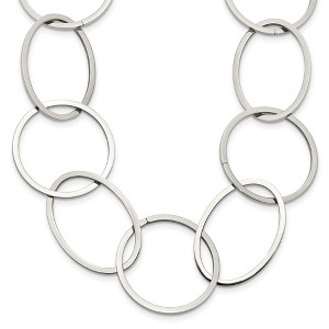 Chisel Stainless Steel Polished Circle Link 31.25" Necklace - 1 of 4